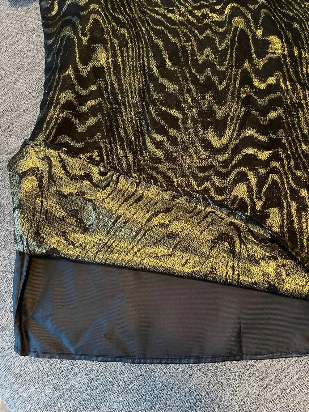 Michael Kors Black Tunic with Gold Wave Pattern